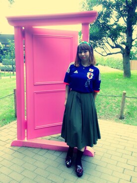「ジャパンブルー」｜「アイテム（アクセサリー）」を使った、♡cucca＊cana♡さん（レディース・153cm）の夏コーディネート