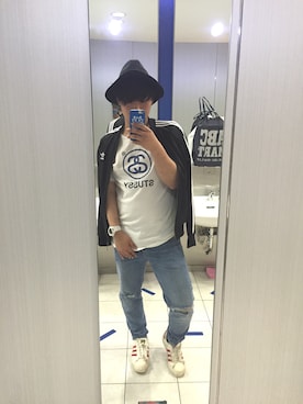 「アイテム（ジャージ）」を使った、りょーたろーさん（メンズ・173cm・20代）の春コーディネート