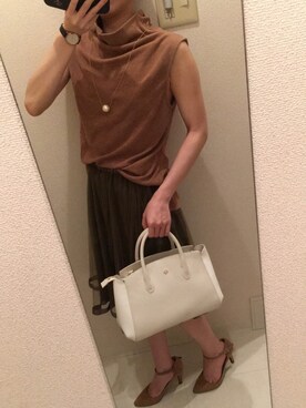 「アイテム（その他トップス、ブラウン系）」を使った、おひめさん（レディース・149cm）の夏コーディネート