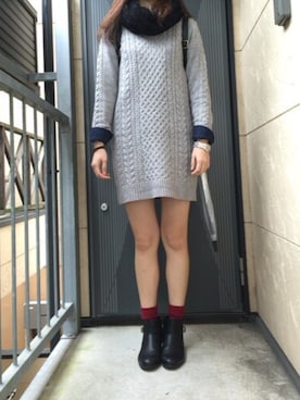 「INHERIT（インヘリット）のアイテム」を使った、咲かすさん（レディース・174cm）の秋コーディネート