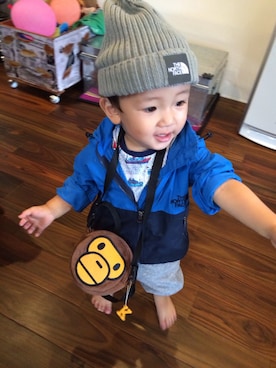 「アイテム（ナイロンジャケット）」を使った、kaedeさん（キッズ・80cm）の夏コーディネート