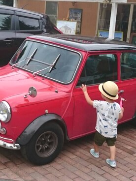 「koe（コエ）のアイテム（Tシャツ/カットソー、ベージュ系）」を使った、kaedeさん（キッズ・90cm）の夏コーディネート