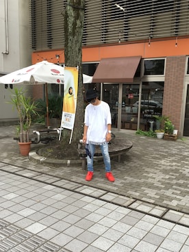 「アイテム（財布/小物、ブルー系）」を使った、Masaya Okochiさん（メンズ・170cm）の夏コーディネート