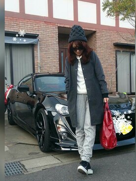「NICE CLAUP（ナイスクラップ）のアイテム（ダウンジャケット/コート）」を使った、レオンママさん（レディース・153cm）の冬コーディネート