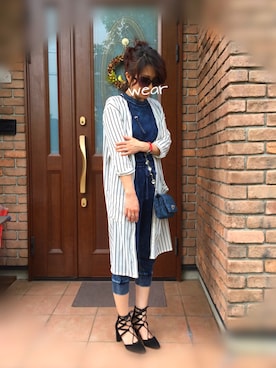 「GU（ジーユー）のアイテム（つなぎ/オールインワン）」を使った、レオンママさん（レディース・153cm）の春コーディネート