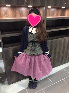 「黒×ピンク」｜「アイテム（その他トップス）」を使った、まいたけさん（レディース・153cm）の冬コーディネート