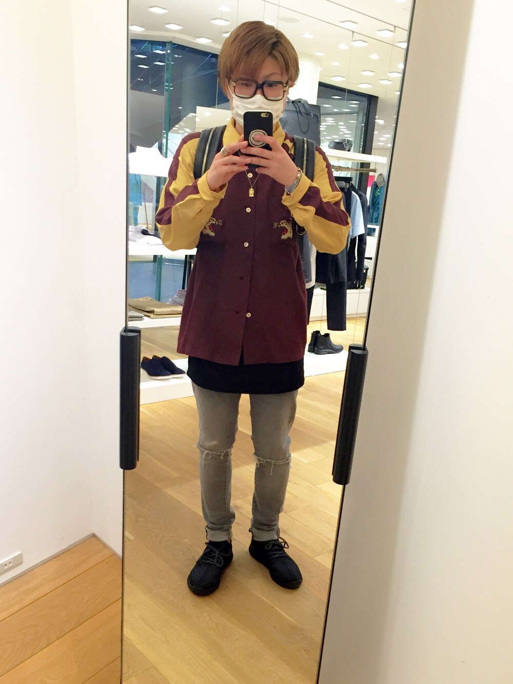 「fastfashion、HOUSTON、スカシャツ」｜「HOUSTONのアイテム（シャツ/ブラウス、その他）」を使った、Ryuukiさん（メンズ・170cm）の春コーディネートの1枚目の写真