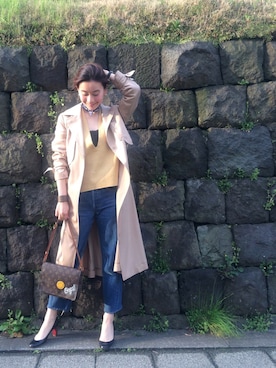 「ANYA HINDMARCH（アニヤハインドマーチ）のアイテム（その他）」を使った、RENAさん（レディース・158cm）の春コーディネート
