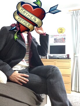 「アイテム（ピーコート）」を使った、りょうやさん（メンズ・182cm・10代）の冬コーディネート