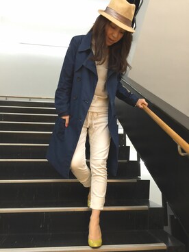 「YANUK（ヤヌーク）のアイテム（トレンチコート）」を使った、kuropyさん（レディース・155cm）の春コーディネート