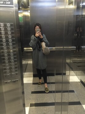 「アイテム（モカシン/デッキシューズ、グリーン系）」を使った、aaagiuさん（レディース・168cm）の秋コーディネート