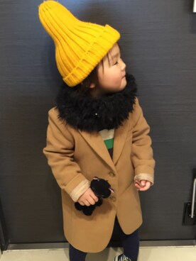 「息子コーデ」｜「アイテム（チェスターコート）」を使った、komi73さん（レディース・158cm）の冬コーディネート