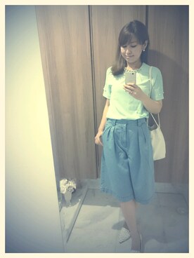 「デニムガウチョ」｜高橋　佐知さん（レディース・163cm）の夏コーディネート