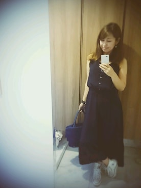 「SMADDY（スマディー）のアイテム」を使った、高橋　佐知さん（レディース・163cm）の夏コーディネート