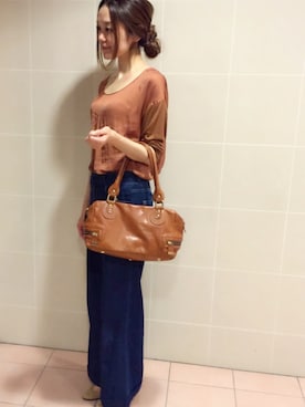 「アイテム（ボストンバッグ）」を使った、chima*さん（レディース・165cm・30代）の秋コーディネート