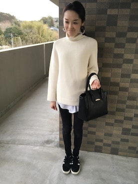 「BEAUTY&YOUTH UNITED ARROWS（ビューティーアンドユースユナイテッドアローズ）のBY∵ フラップメタル2WAYトート3 ◆（トートバッグ）」を使った、chima*さん（レディース・165cm）の春コーディネート