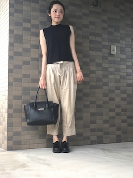 「BEAUTY&YOUTH UNITED ARROWS（ビューティーアンドユースユナイテッドアローズ）のBY∵ フラップメタル2WAYトート3 ◆（トートバッグ）」を使った、chima*さん（レディース・165cm）の夏コーディネート