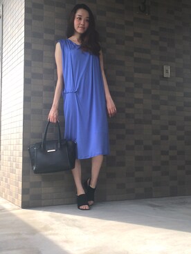 「BEAUTY&YOUTH UNITED ARROWS（ビューティーアンドユースユナイテッドアローズ）のBY∵ フラップメタル2WAYトート3 ◆（トートバッグ）」を使った、chima*さん（レディース・165cm）の夏コーディネート