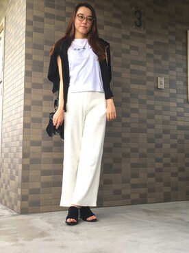 「MOUSSY（マウジー）のアイテム（サンダル）」を使った、chima*さん（レディース・165cm）の秋コーディネート