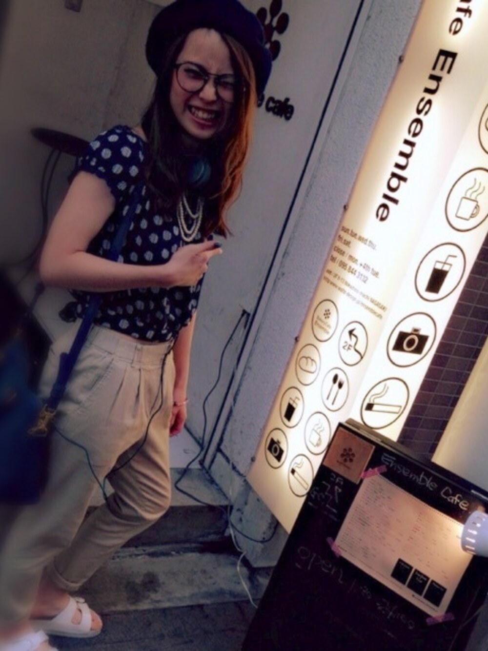 「COCO DEALのアイテム（シャツ/ブラウス、ブルー系）」を使った、えんどうさん（レディース・153cm）の夏コーディネートの1枚目の写真