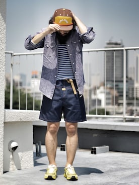 「NATAL DESIGN（ネイタルデザイン）のアイテム（キャップ）」を使った、SCATTER BRAIN nicoじいさん（メンズ・175cm）の夏コーディネート