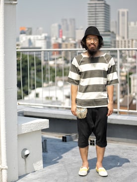 「NATAL DESIGN（ネイタルデザイン）のアイテム（Tシャツ/カットソー）」を使った、SCATTER BRAIN nicoじいさん（メンズ・175cm）の夏コーディネート