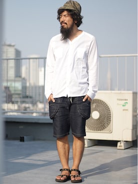 「NATAL DESIGN（ネイタルデザイン）のアイテム」を使った、SCATTER BRAIN nicoじいさん（メンズ・175cm）の夏コーディネート