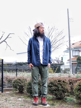 「NATAL DESIGN（ネイタルデザイン）のアイテム（帽子）」を使った、SCATTER BRAIN nicoじいさん（メンズ・175cm）の春コーディネート