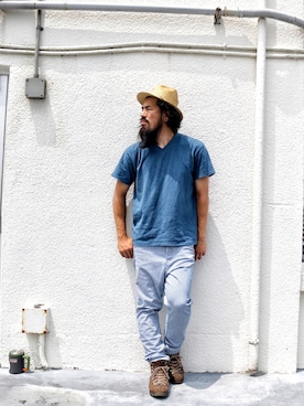 「NATAL DESIGN（ネイタルデザイン）のアイテム（Tシャツ/カットソー）」を使った、SCATTER BRAIN nicoじいさん（メンズ・174cm）の夏コーディネート