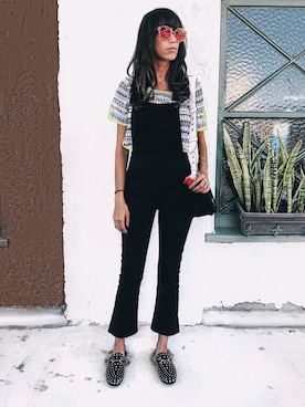 「madewell（メイドウェル）のアイテム（つなぎ/オールインワン）」を使った、Thania Peckさん（レディース・170cm）の秋コーディネート