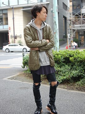 「HBNS（ハバノス）のアイテム（ナイロンジャケット）」を使った、DAYS-corner-さん（メンズ・174cm）の秋コーディネート