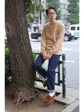 「HBNS（ハバノス）のアイテム（トップス）」を使った、DAYS-corner-さん（メンズ・174cm）の秋コーディネート