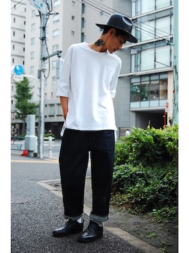 「 ハット」｜「アイテム（その他シューズ）」を使った、DAYS-corner-さん（メンズ・174cm）の春コーディネート
