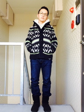 「Abercrombie&Fitch（アバークロンビーアンドフィッチ）のアイテム（その他アウター）」を使った、はるさん（メンズ・167cm）の冬コーディネート