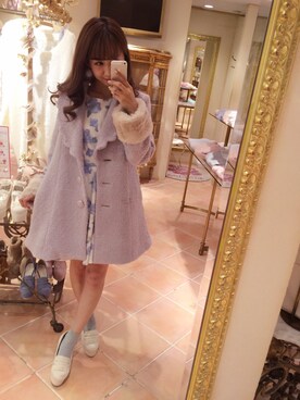 「LIZ LISA（リズリサ）のアイテム（その他アウター）」を使った、平野優依♡(ゆいぴ)さん（レディース・156cm）の冬コーディネート