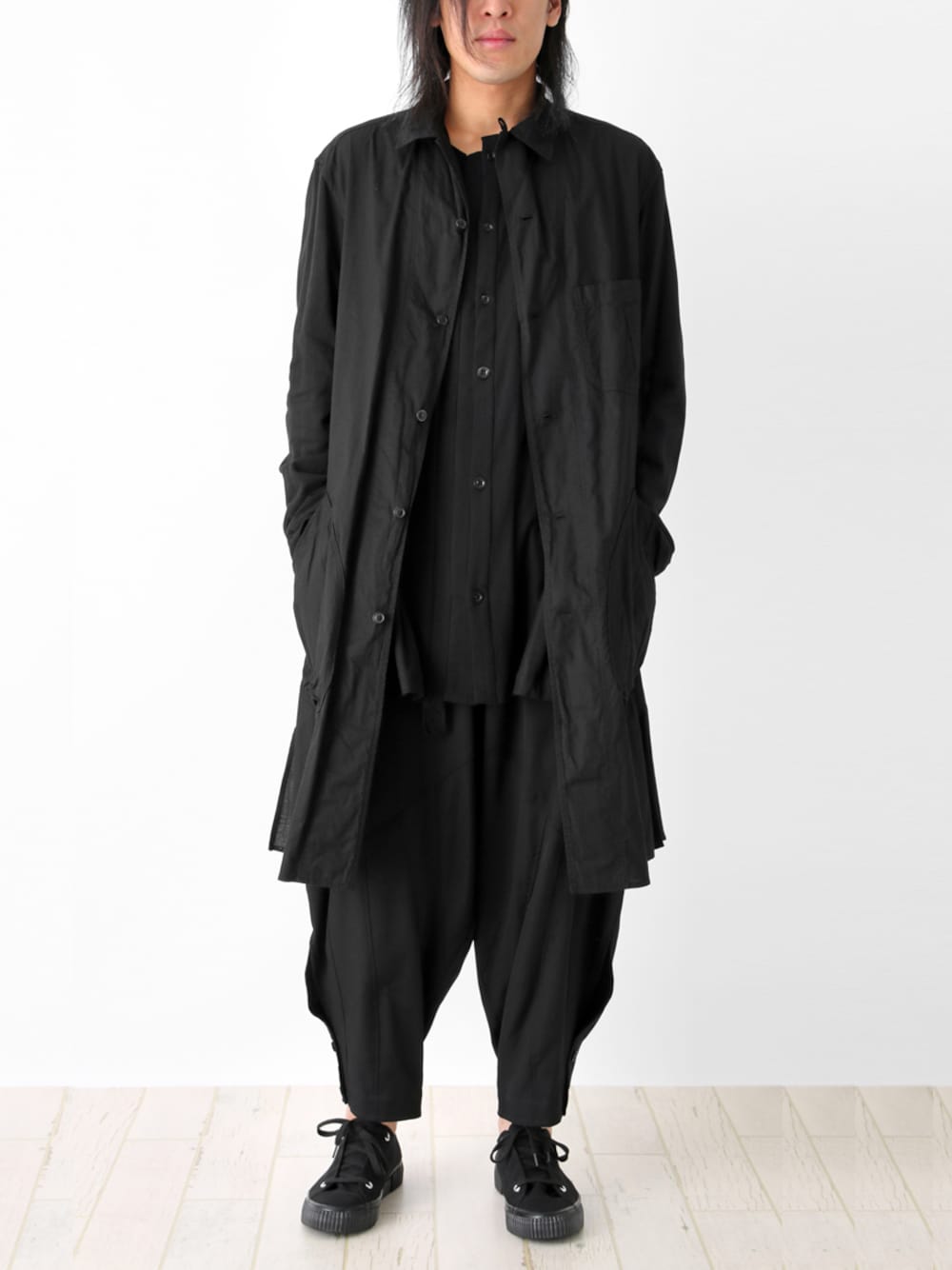 【値下げ】Poeme Bohemien 黒 チェスターコート ポエムボヘミアンチェスターコートブラック