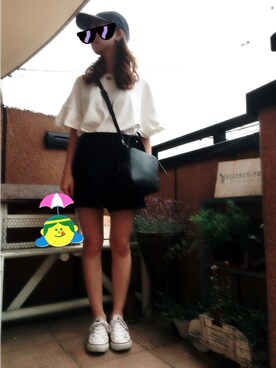 「CONVERSE（コンバース）のconverse（コンバース） ALL STAR OX（オールスターOX）（スニーカー）」を使った、yumeさん（レディース・156cm）の夏コーディネート