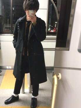 「アイテム（チェスターコート）」を使った、takuさん（メンズ・169cm・10代）の秋コーディネート