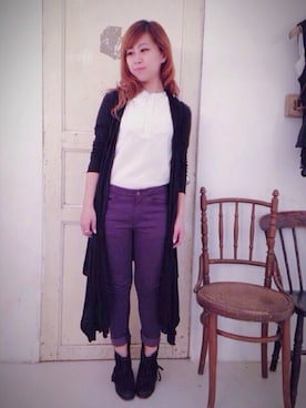 「INITIALS（イニシャルズ）のアイテム（ジャケット/アウター）」を使った、yyyannisss さん（レディース・157cm）の夏コーディネート