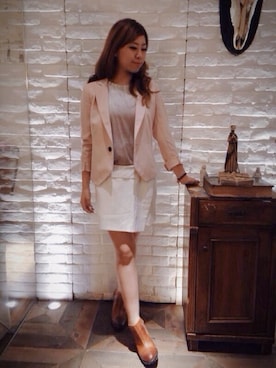「INITIALS（イニシャルズ）のアイテム（ジャケット/アウター）」を使った、yyyannisss さん（レディース・157cm）の夏コーディネート