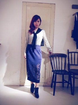 「INITIALS（イニシャルズ）のアイテム（Tシャツ/カットソー、その他）」を使った、yyyannisss さん（レディース・157cm）の夏コーディネート