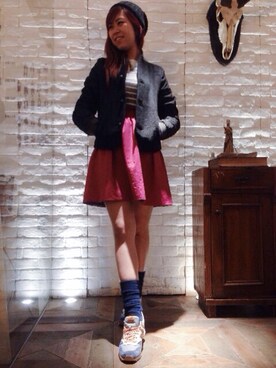 「INITIALS（イニシャルズ）のアイテム（ジャケット/アウター）」を使った、yyyannisss さん（レディース・157cm）の秋コーディネート