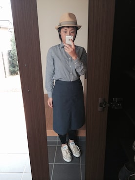 「麦わら帽」｜こうさん（レディース・152cm）の春コーディネート