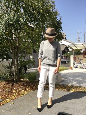 「ホワイトパンツ祭り」｜こうさん（レディース・152cm）の春コーディネート