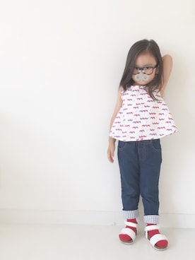 「URBAN RESEARCH（アーバンリサーチ）のアイテム（パンツ）」を使った、⚮̈﻿さん（キッズ・100cm）の夏コーディネート