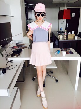 「WC（ダブル シー）のアイテム（キャップ）」を使った、Pinkさん（レディース・166cm）の冬コーディネート