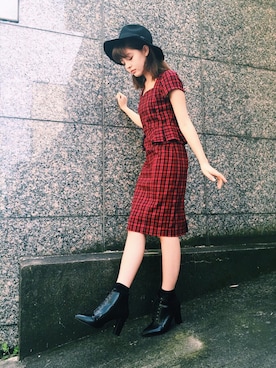 「EATME」｜「アイテム（帽子）」を使った、加藤ナナ（加藤ちゃん）さん（レディース・160cm）の秋コーディネート