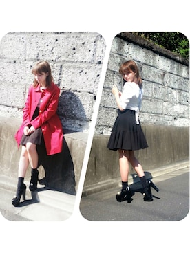 「MICOAMERI（ミコアメリ）のアイテム（Tシャツ/カットソー）」を使った、加藤ナナ（加藤ちゃん）さん（レディース・160cm）の秋コーディネート