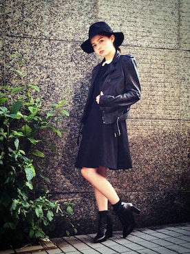 「FLOVE（フローブ）のアイテム（帽子）」を使った、加藤ナナ（加藤ちゃん）さん（レディース・160cm）の秋コーディネート