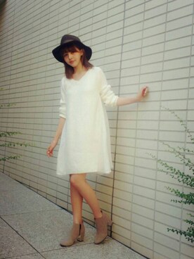 「EDDY GRACE（エディグレース）のアイテム」を使った、加藤ナナ（加藤ちゃん）さん（レディース・160cm）の秋コーディネート